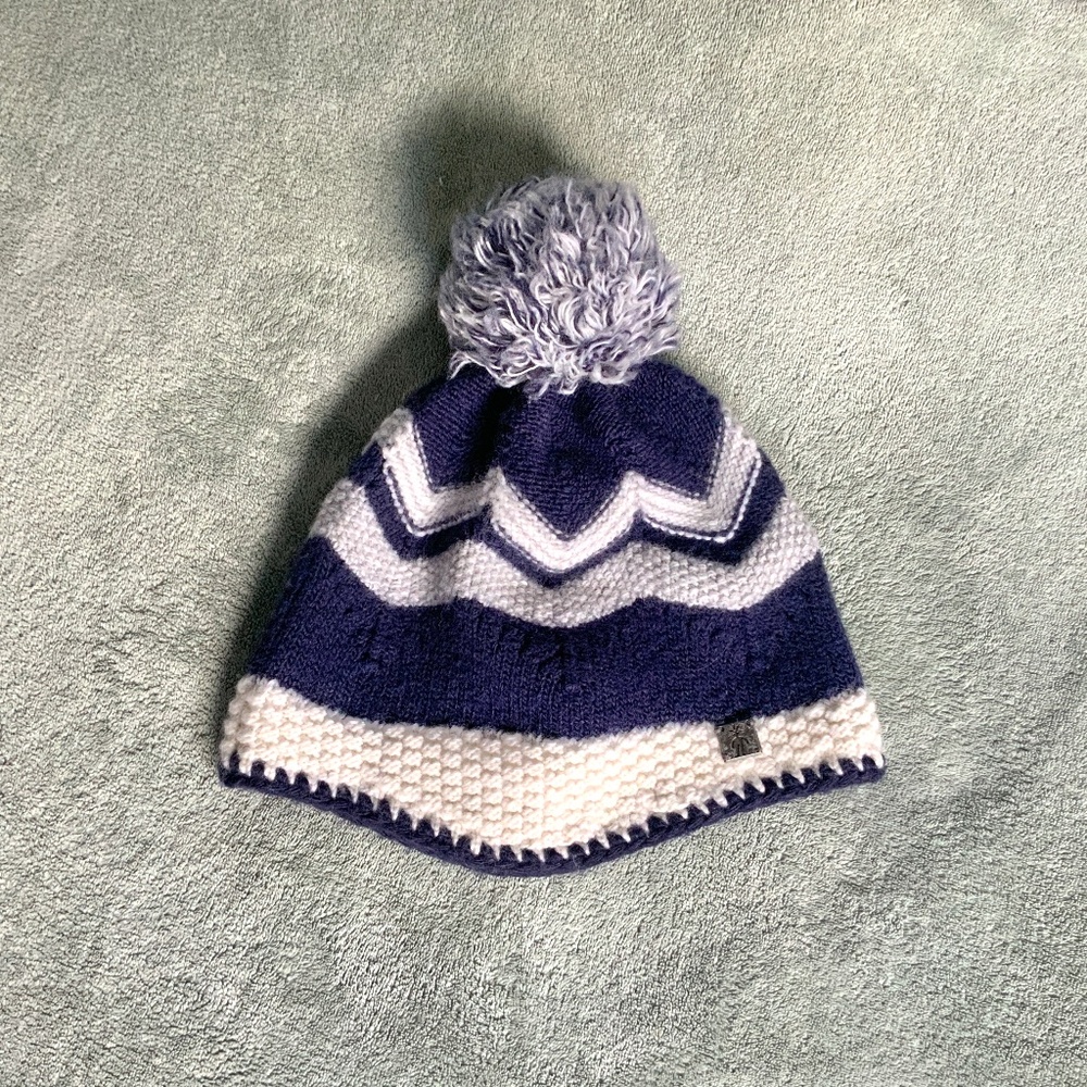Unisex Smartwool Pine Lake Chevron Hat Merino Wool Blend Pom Knit Beanie navy